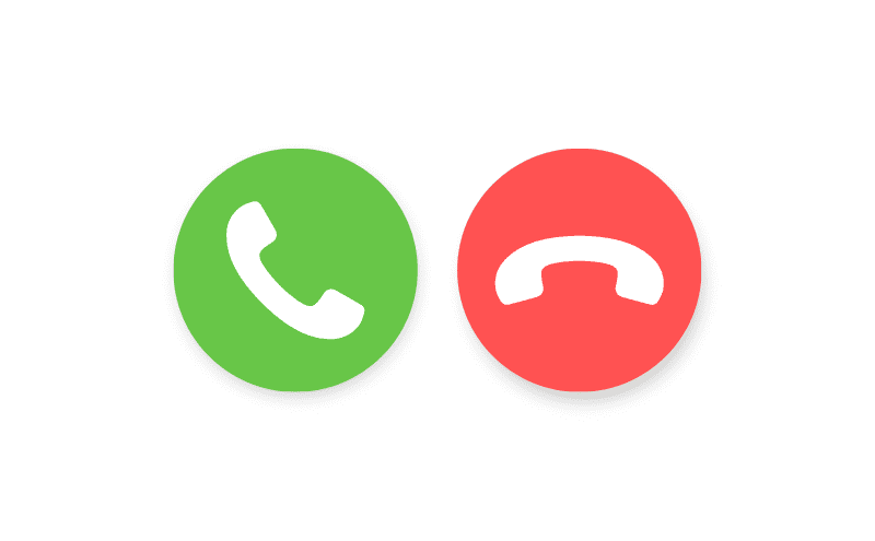 Phone call accept/decline icons